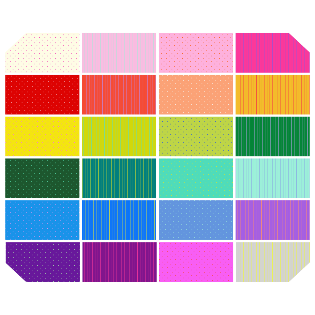 Tula Pink True Colors – Tiny Coordinates Fat Quarter Bundle (24 pcs)