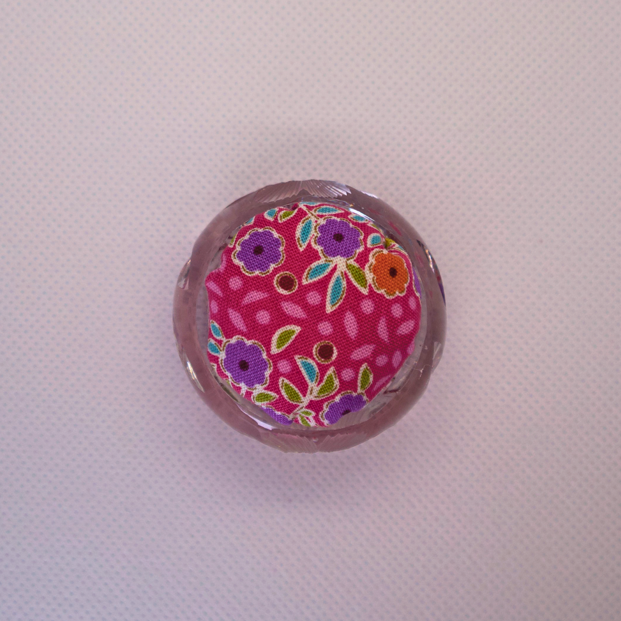 Tilda Pink Floral in Clear Round