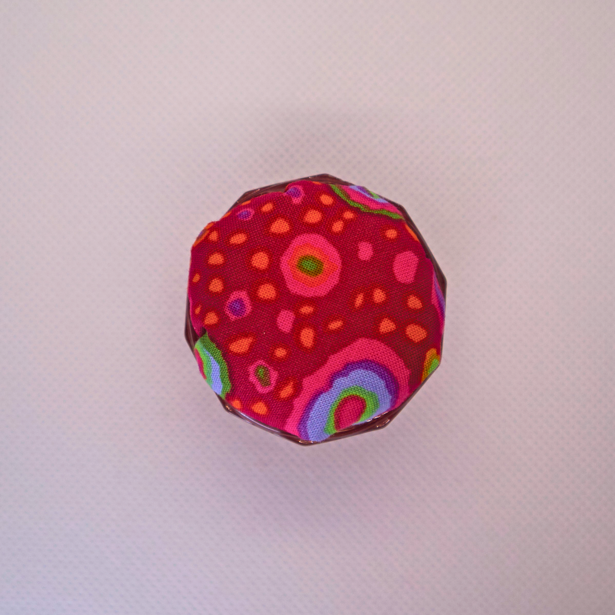 Kaffe Red Dot Pincushion in Clear Round