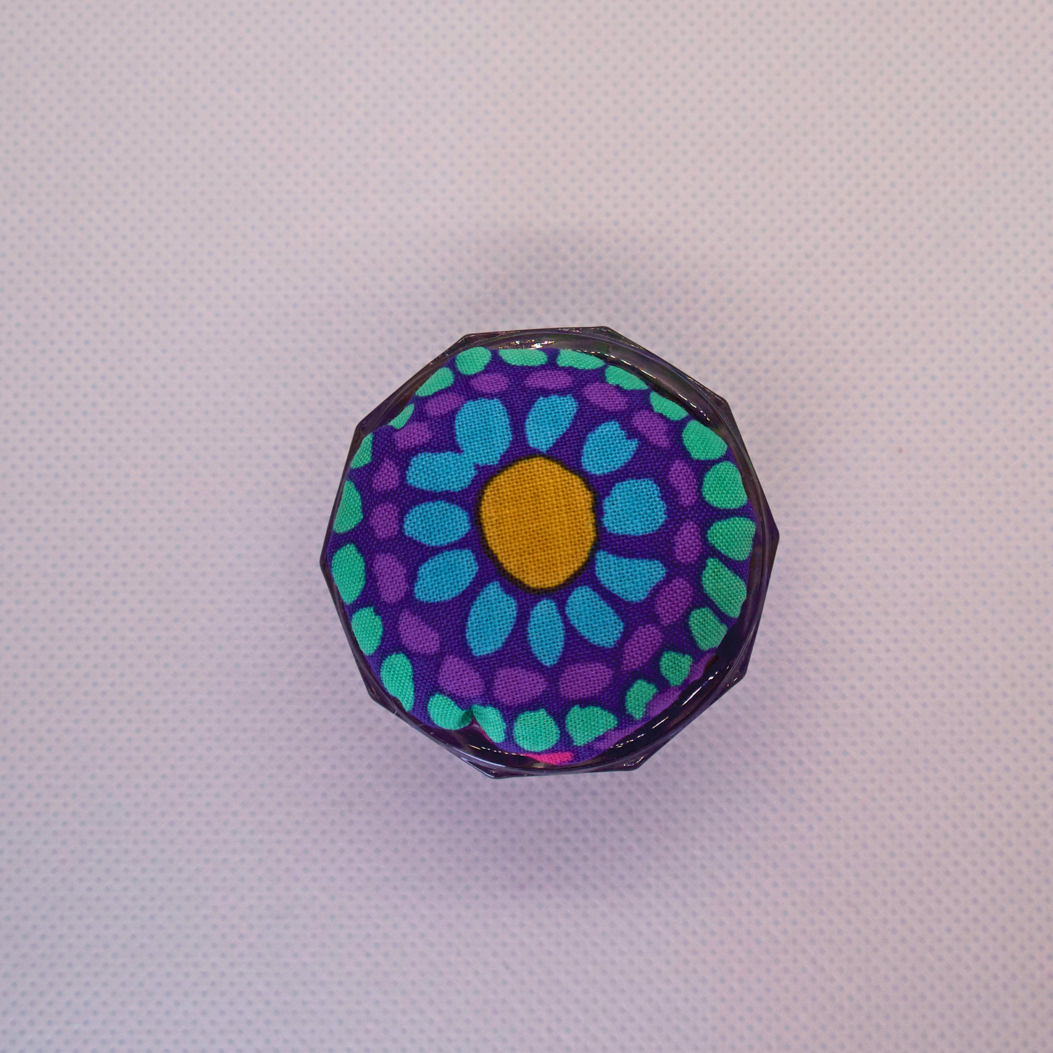 Kaffe Teal/Blue/Purple Pincushion in Clear Round