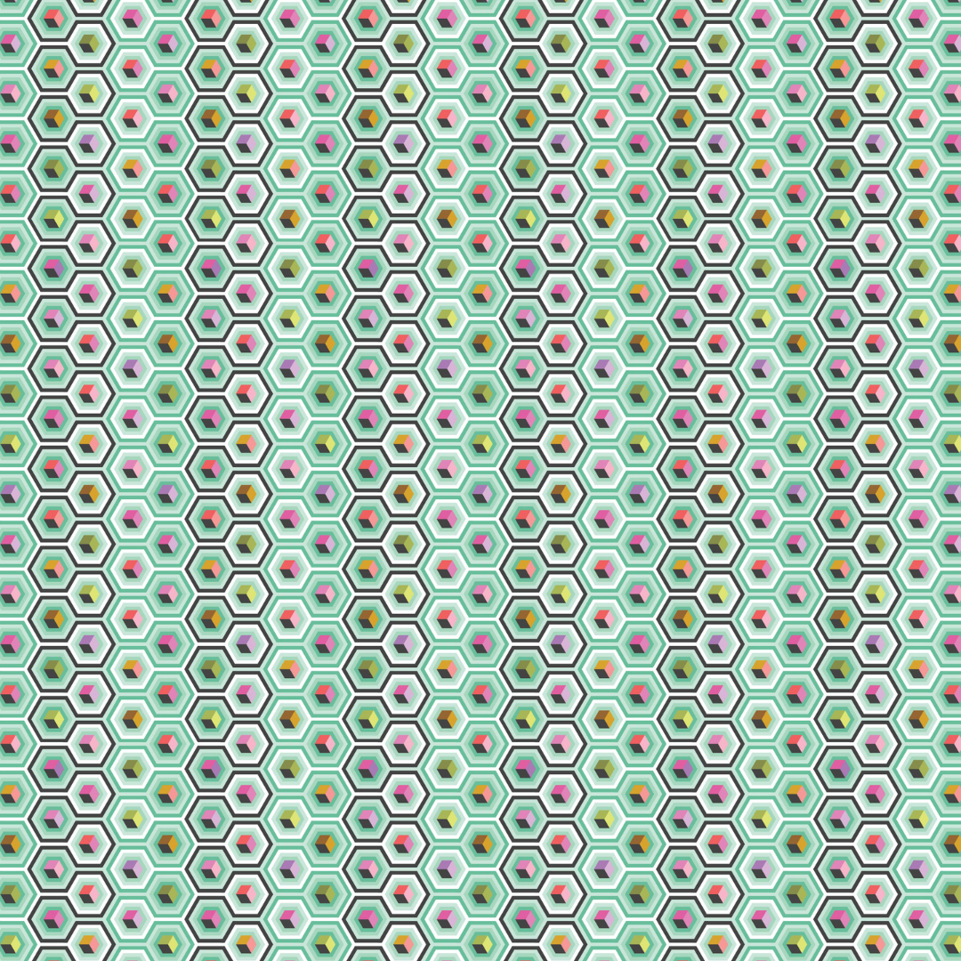 Hex Box in Sweetmint - Prince Charming Déjà Vu by Tula Pink - Half Yard Fabric {Preorder}
