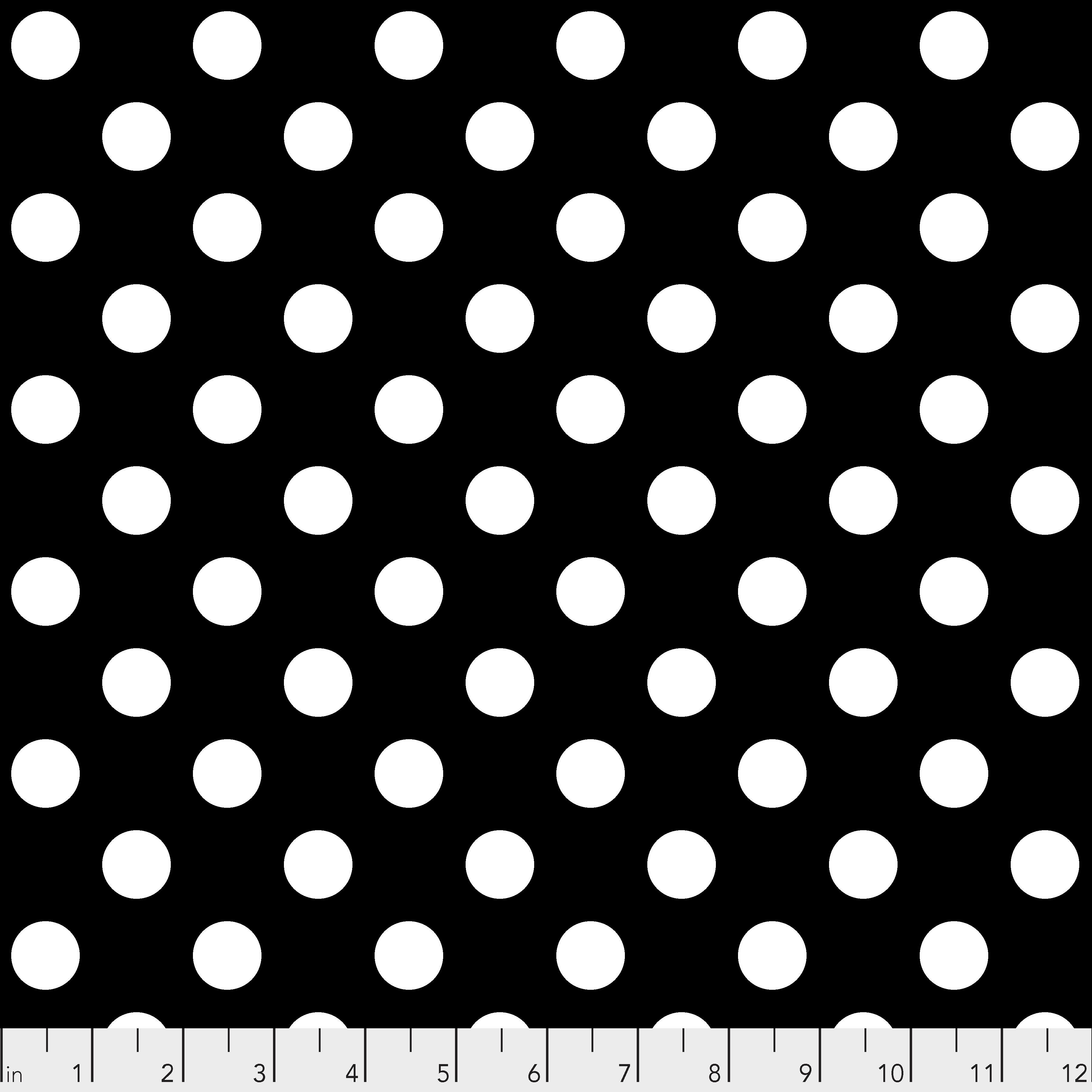 True Colors - Pom Poms Ink Black ground with white dots