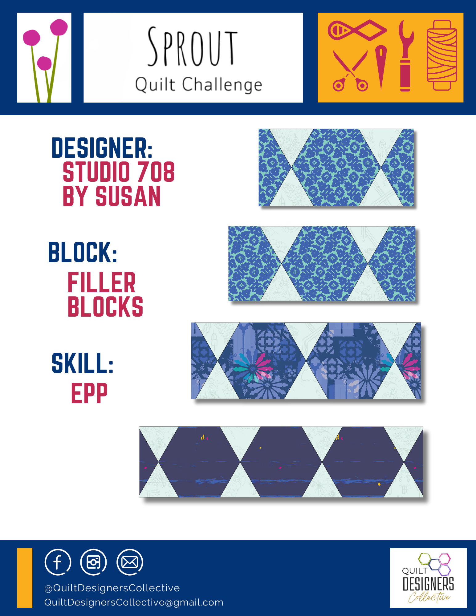 English Paper Pieced Filler Blocks for Sprout Quilt