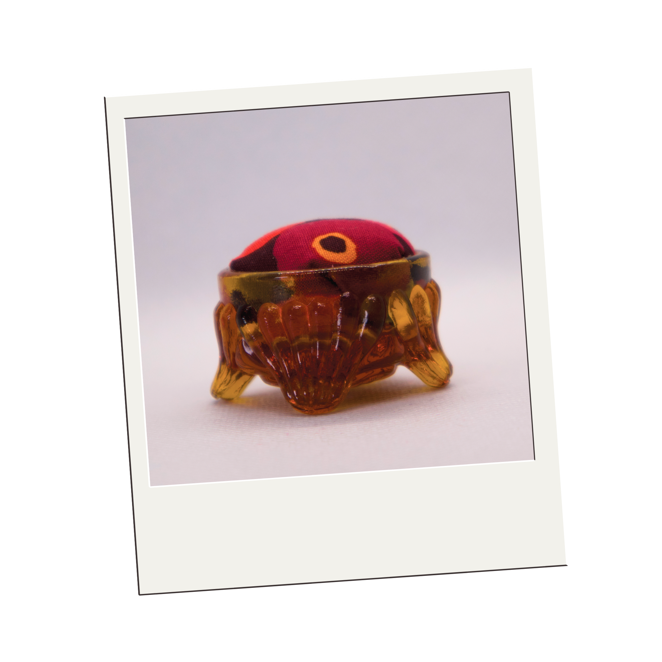Spools Pincushion in Amber