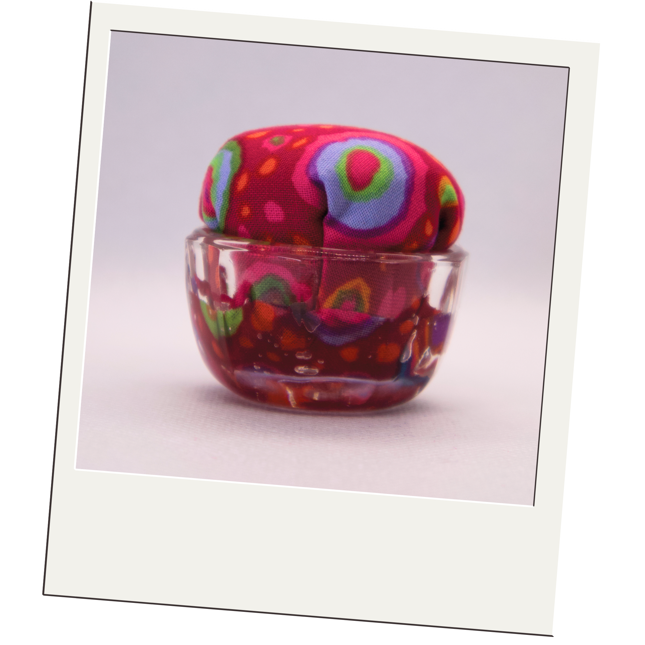 Kaffe Red Dot Pincushion in Clear Round
