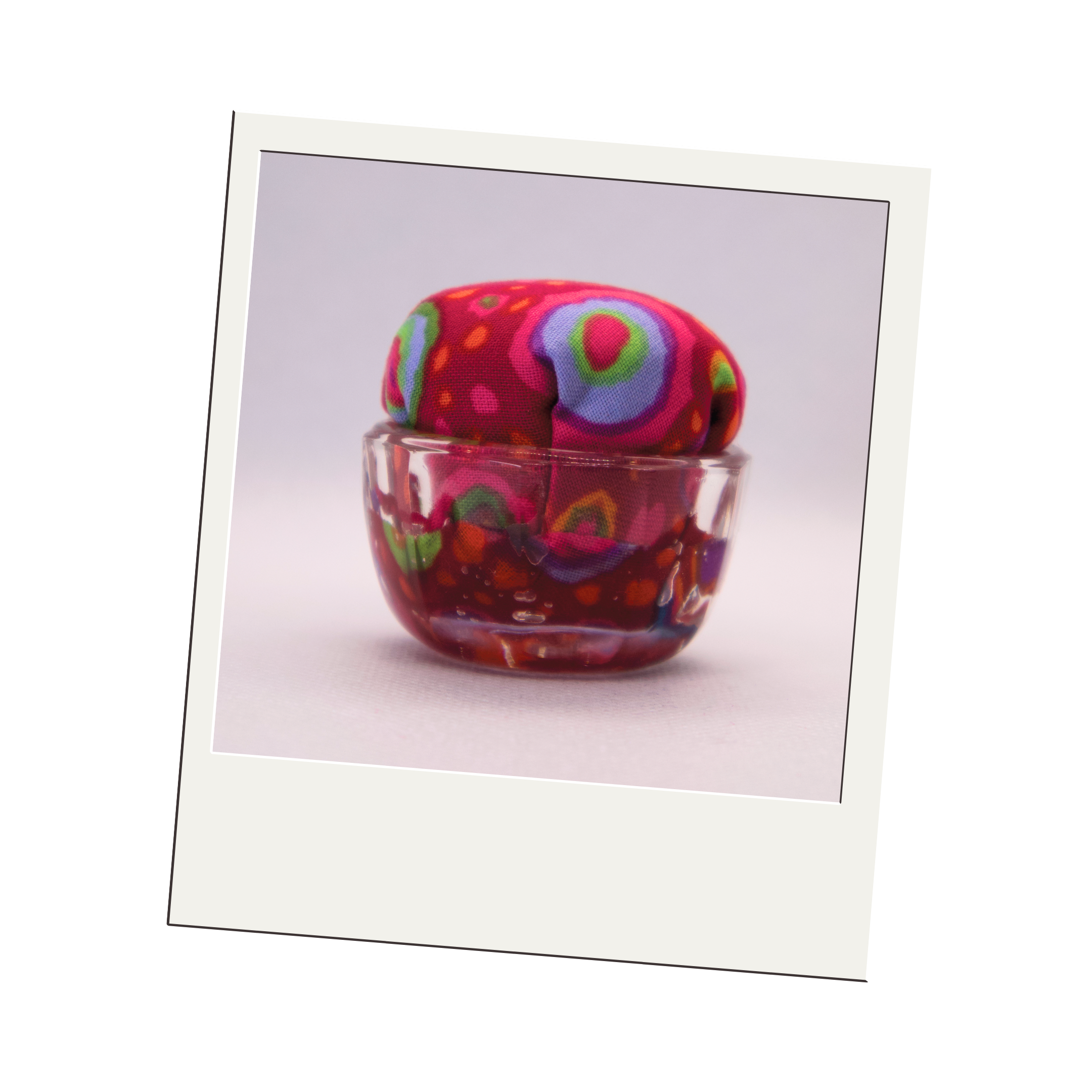 Kaffe Red Dot Pincushion in Clear Round