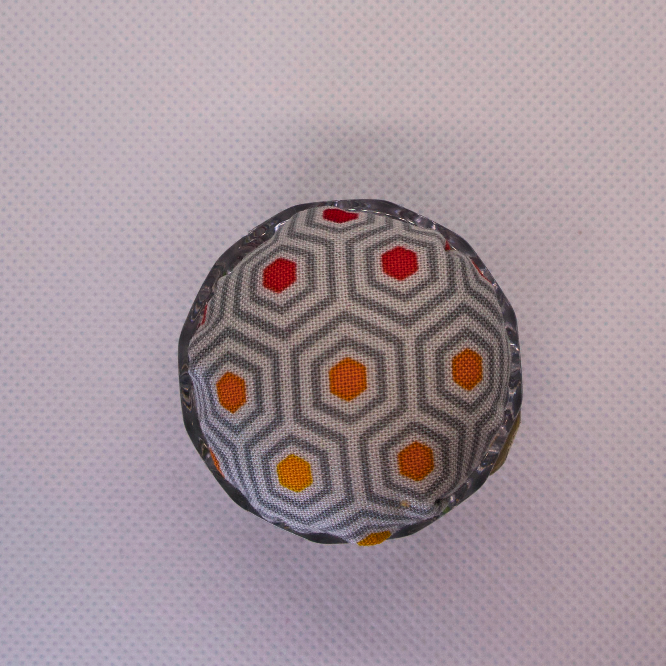 Grey Hexy Pincushion in Clear Round