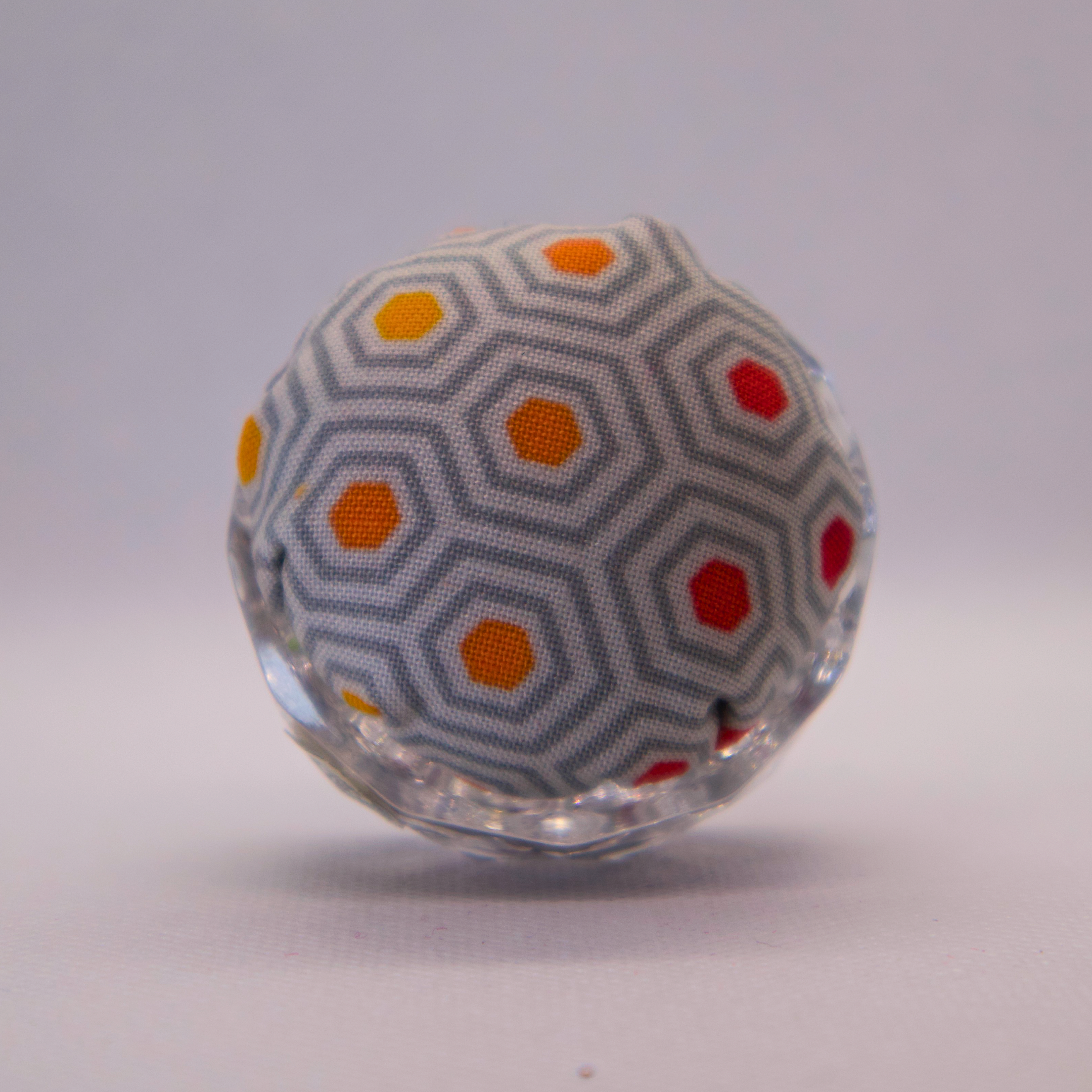 Grey Hexy Pincushion in Blue