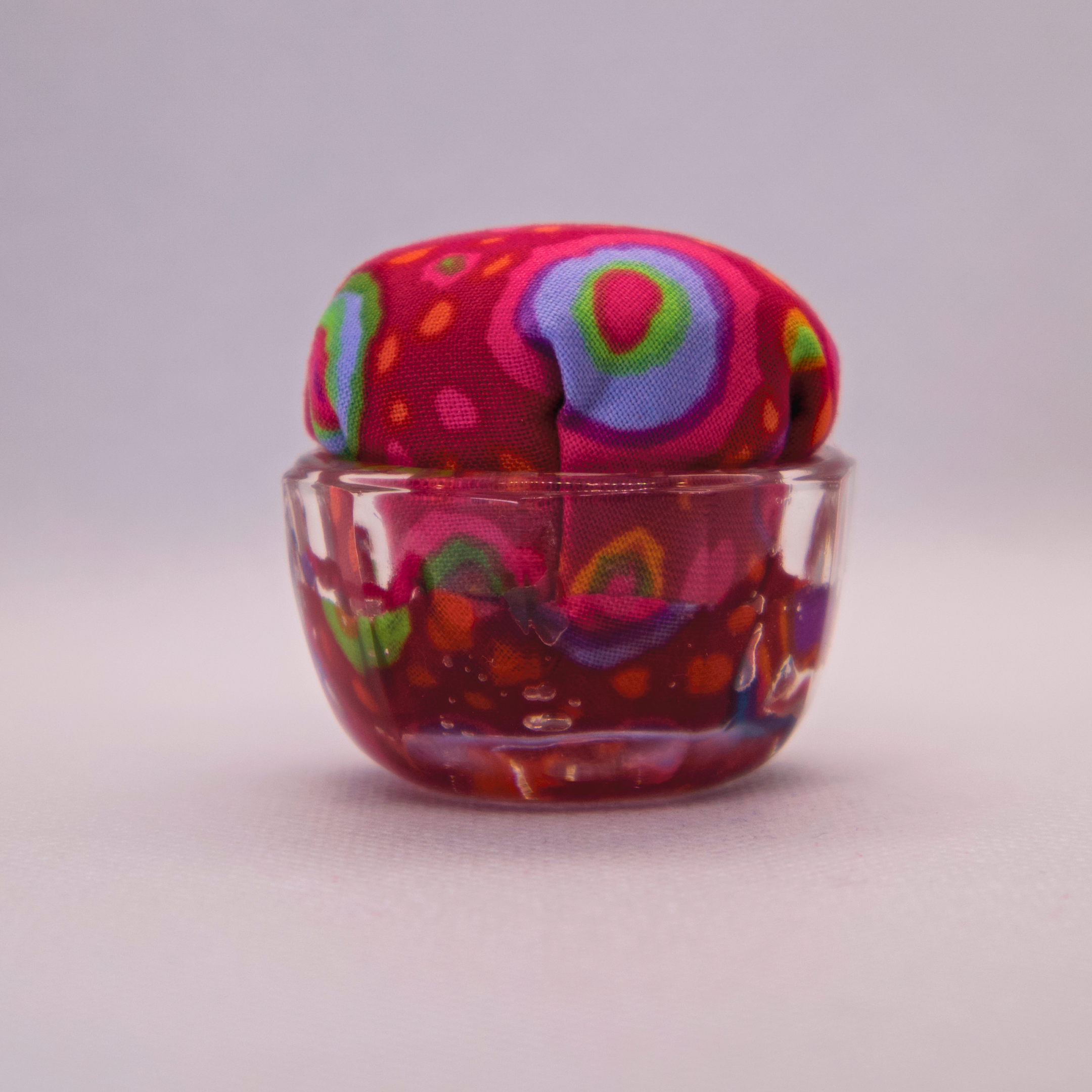 Kaffe Red Dot Pincushion in Clear Round