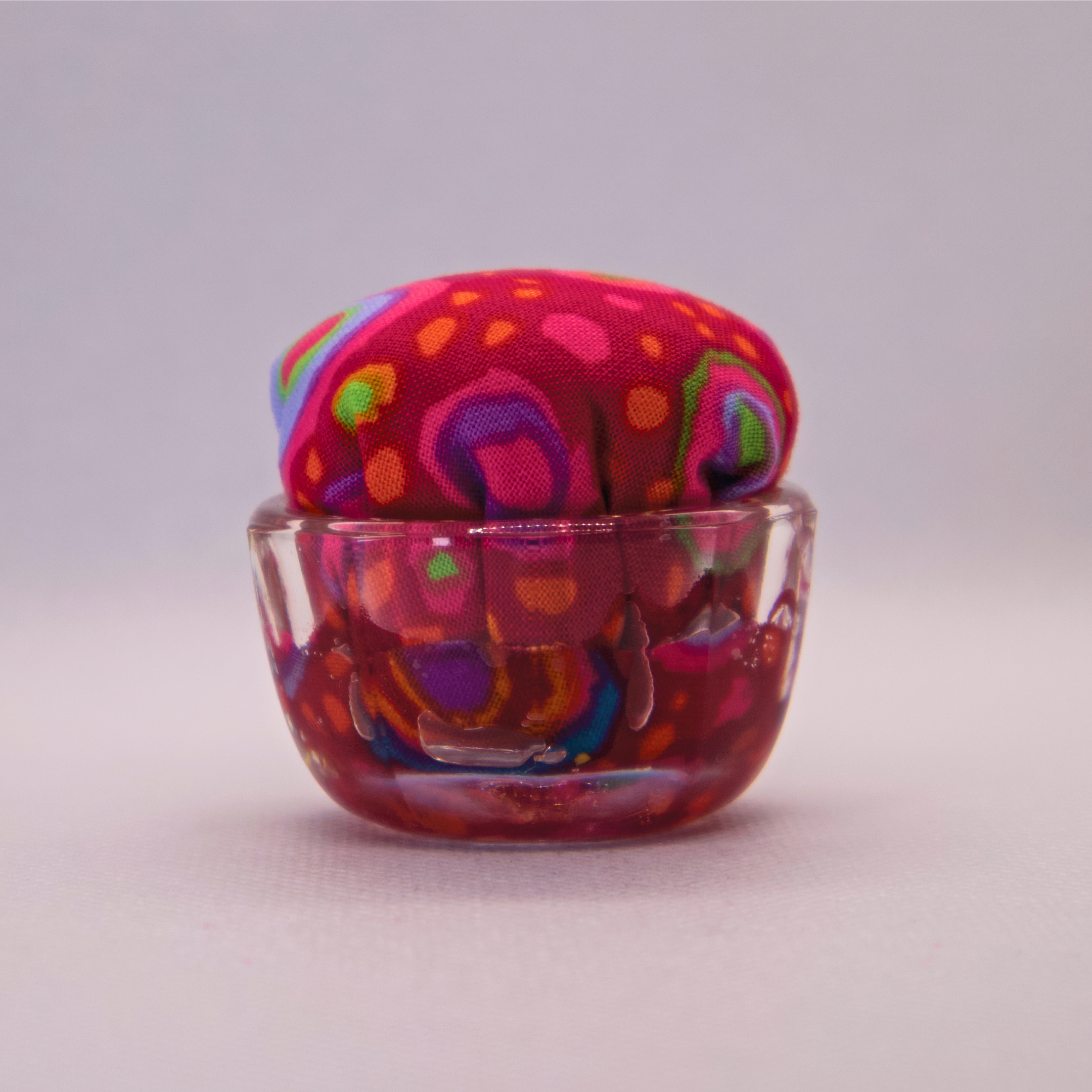 Kaffe Red Dot Pincushion in Clear Round
