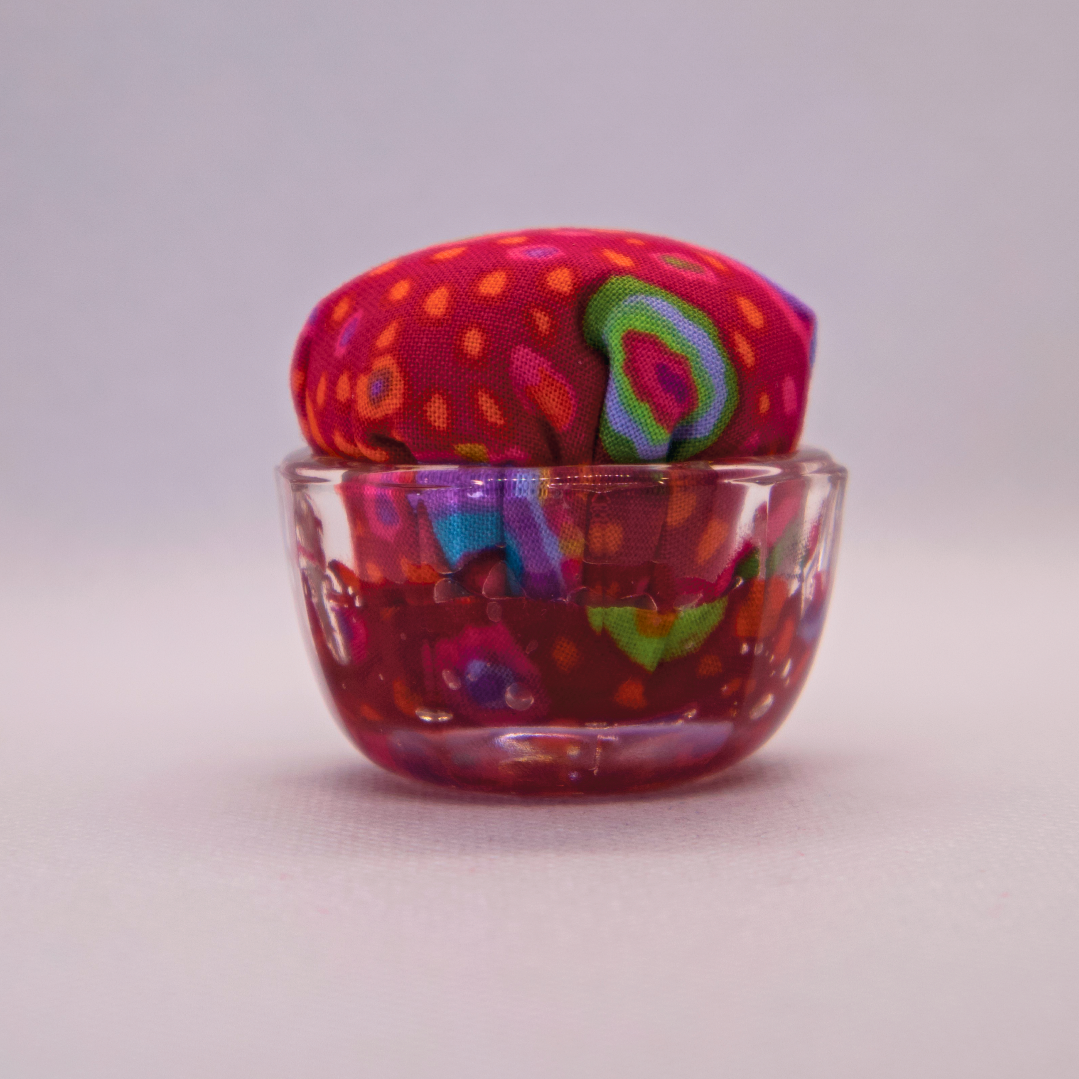 Kaffe Red Dot Pincushion in Clear Round