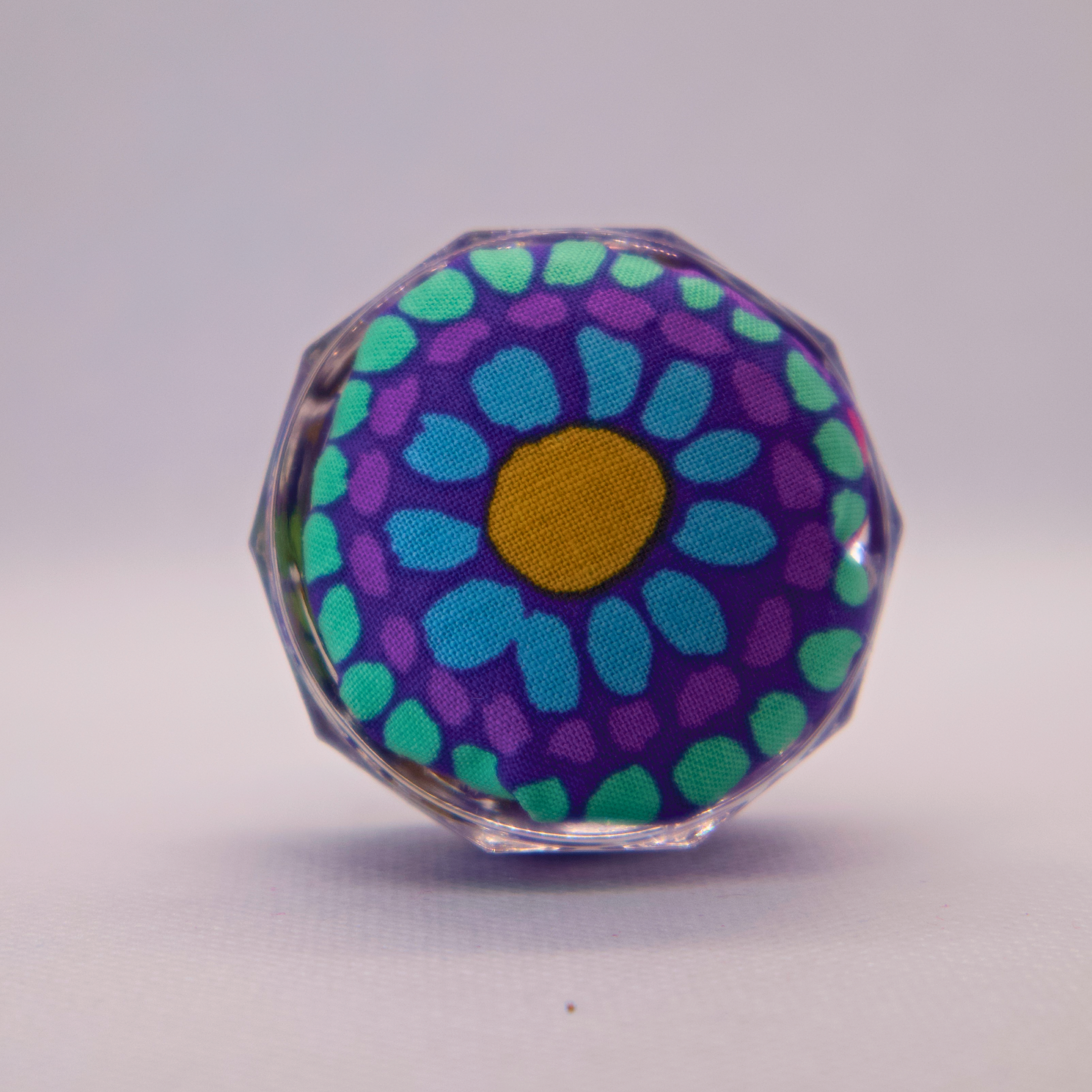 Kaffe Teal/Blue/Purple Pincushion in Clear Round