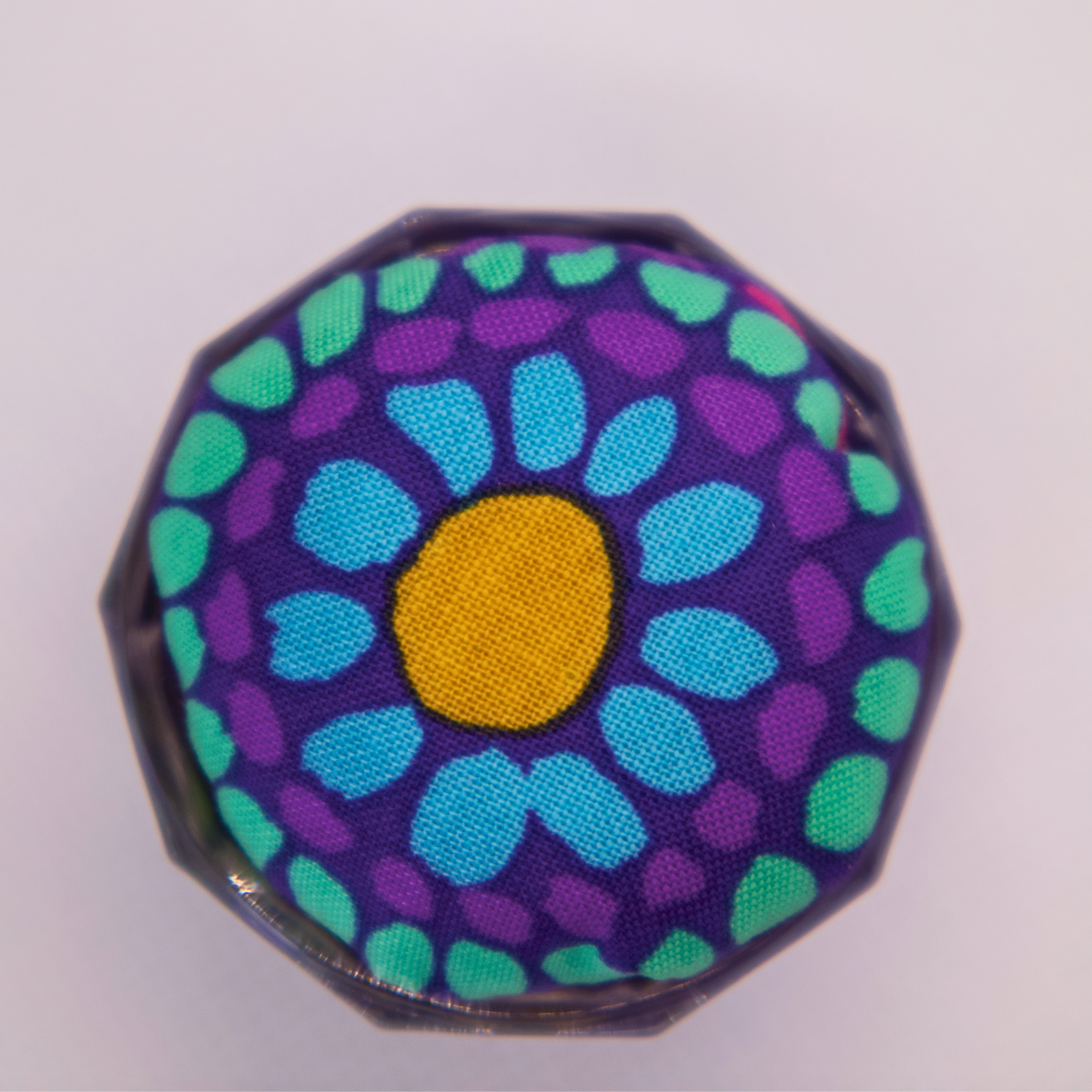 Kaffe Teal/Blue/Purple Pincushion in Clear Round