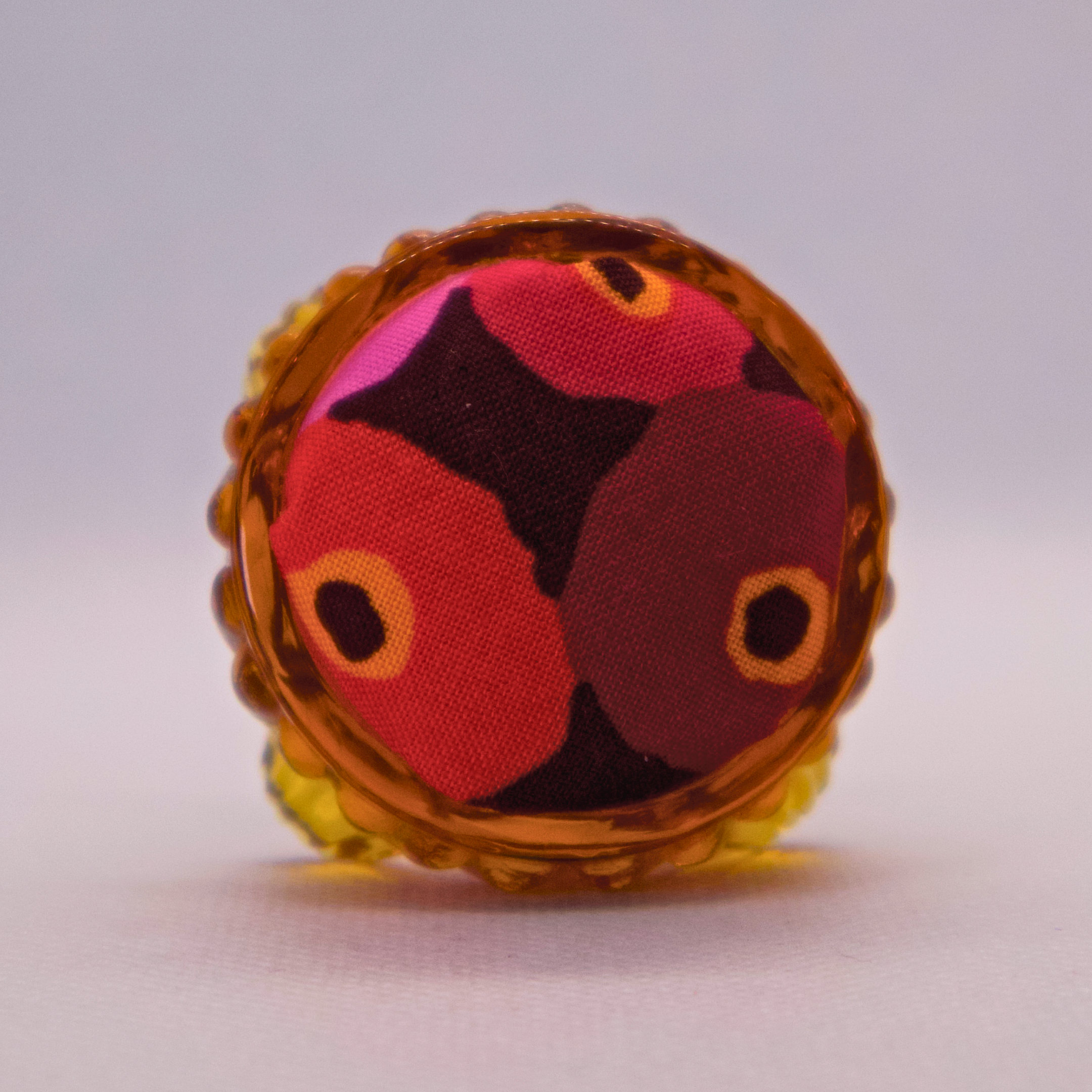 Spools Pincushion in Amber