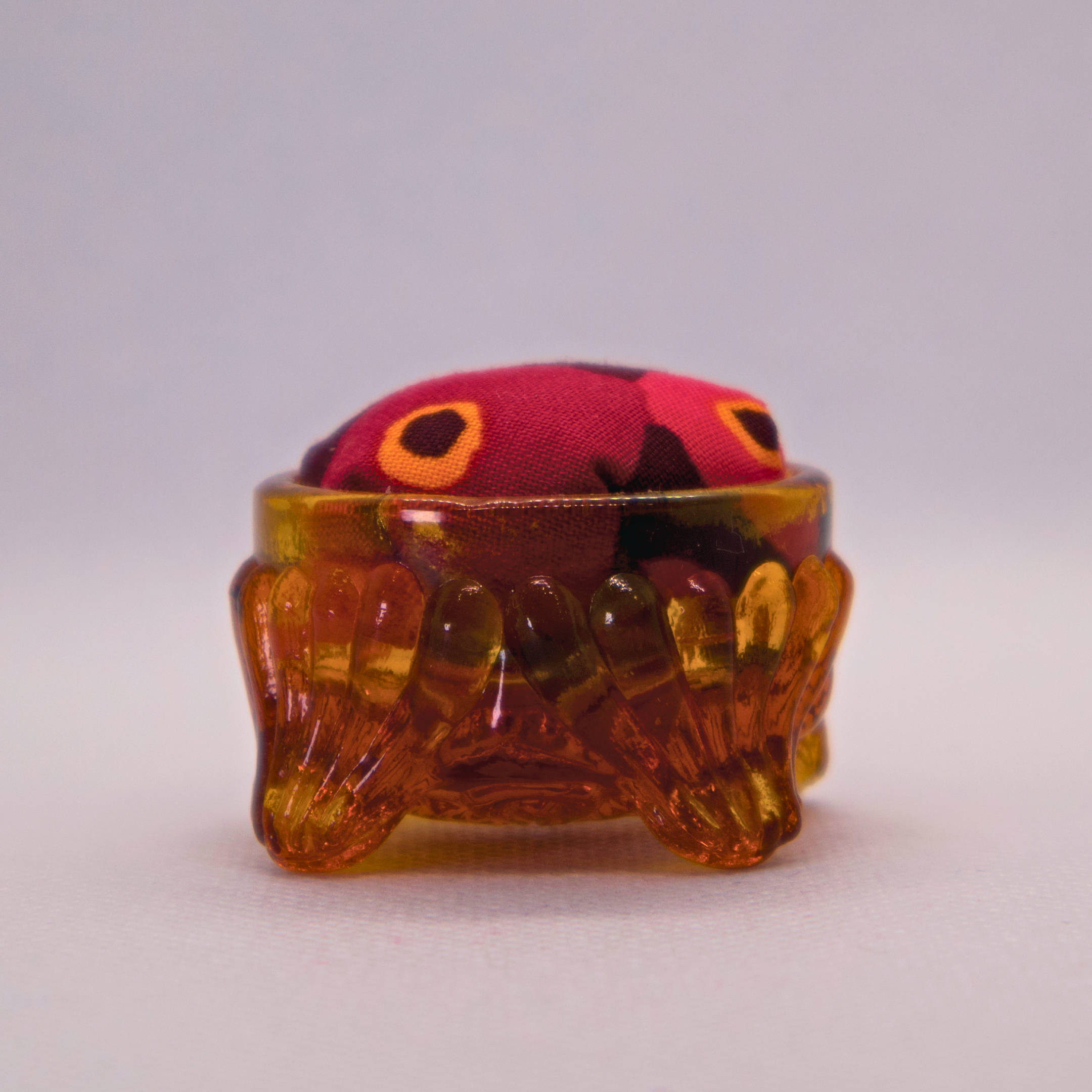 Spools Pincushion in Amber