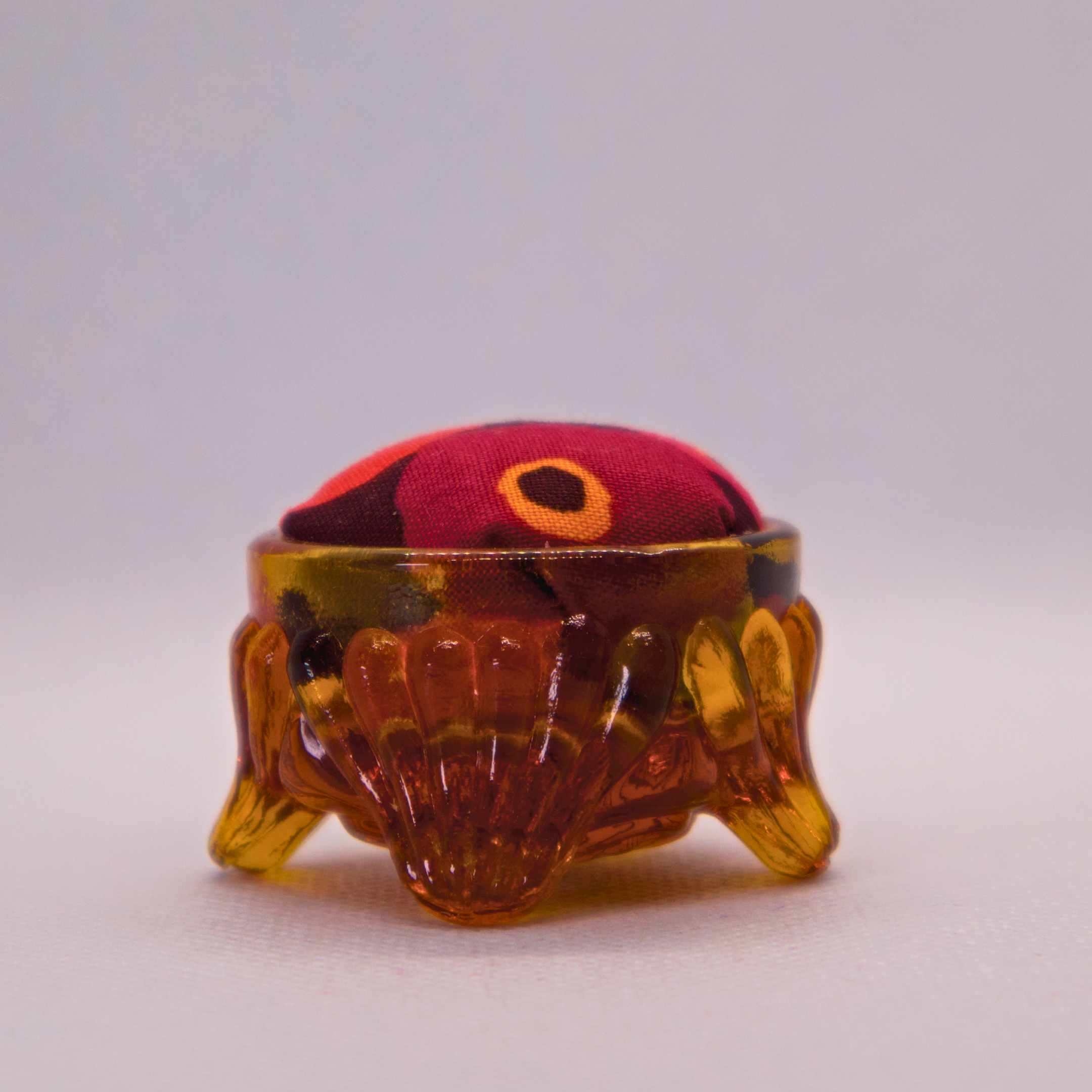 Spools Pincushion in Amber