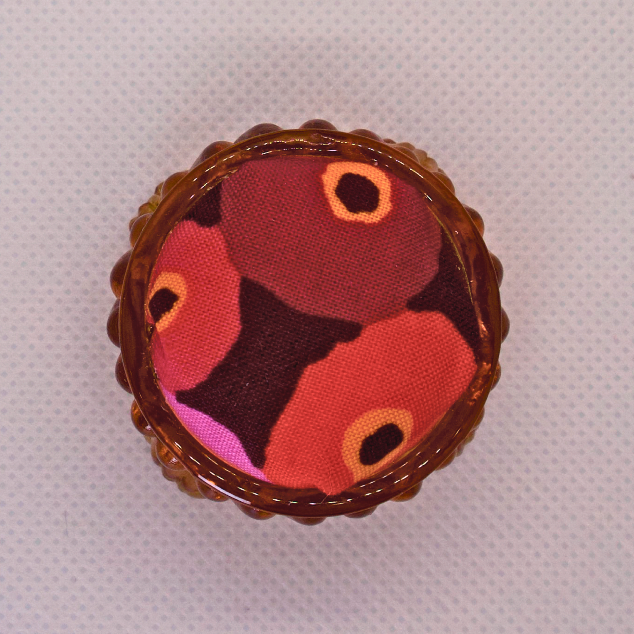 Spools Pincushion in Amber