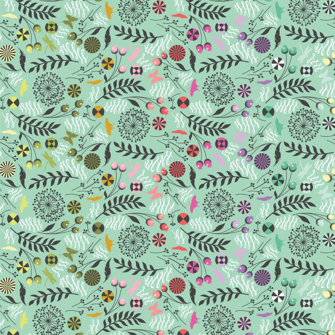 Dandelion in Sweetmint - Prince Charming Déjà Vu by Tula Pink - Half Yard Fabric {Preorder}