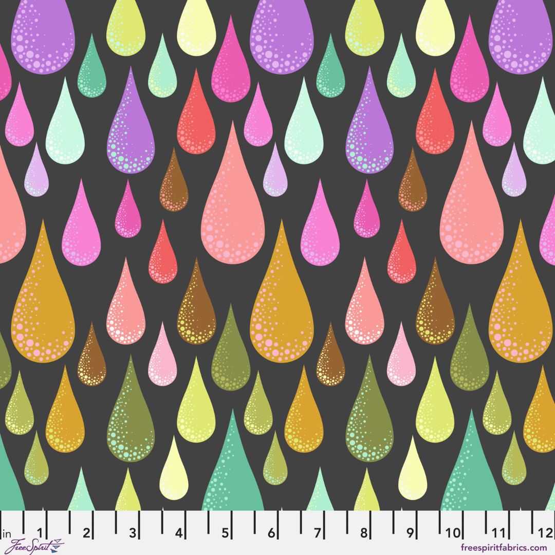 Dew Drops in Licorice - Prince Charming Déjà Vu by Tula Pink - Half Yard Fabric {Preorder}