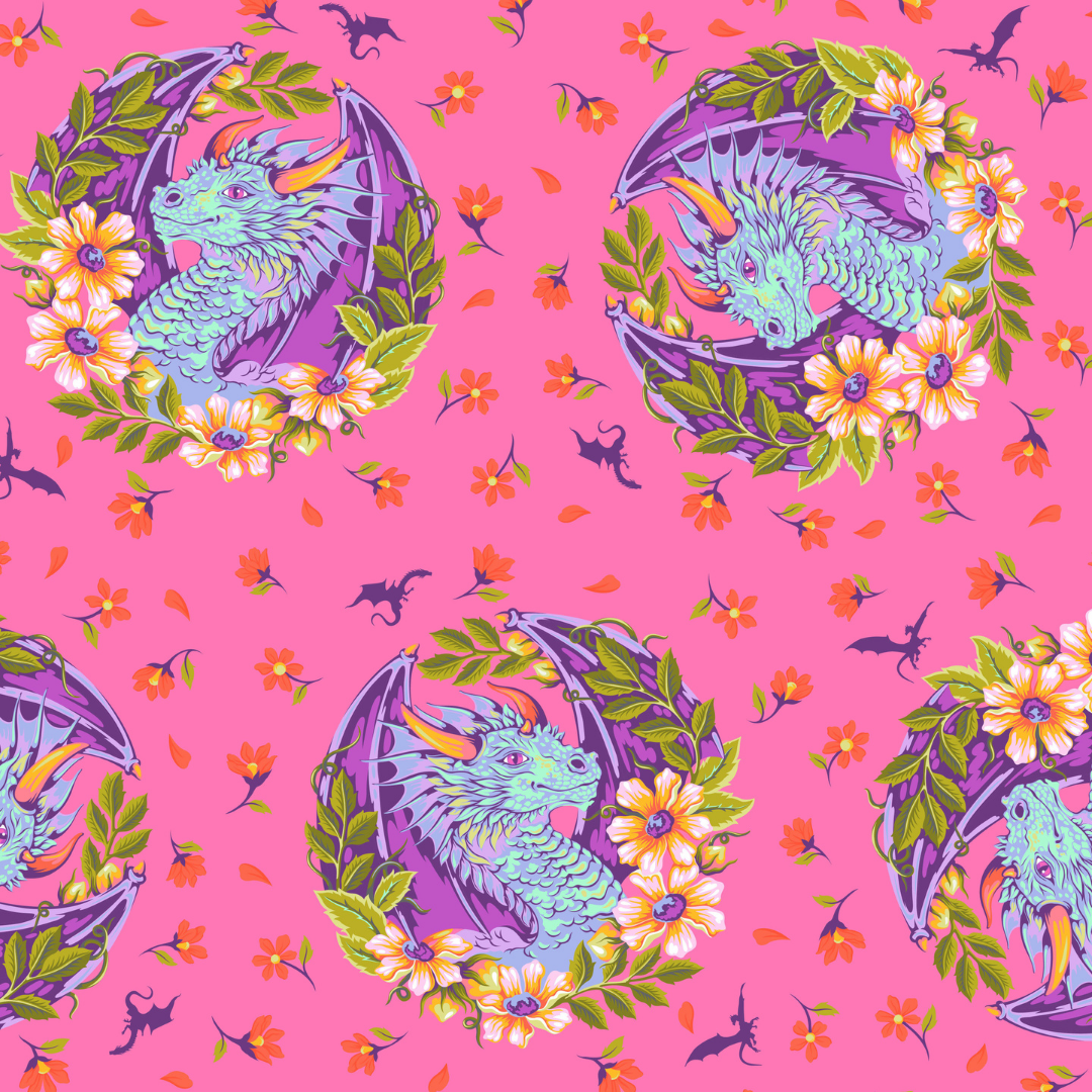 Dragon Ball She in Sugar Plum - Legendary by Tula Pink - Half Yard Fabric {Preorder}