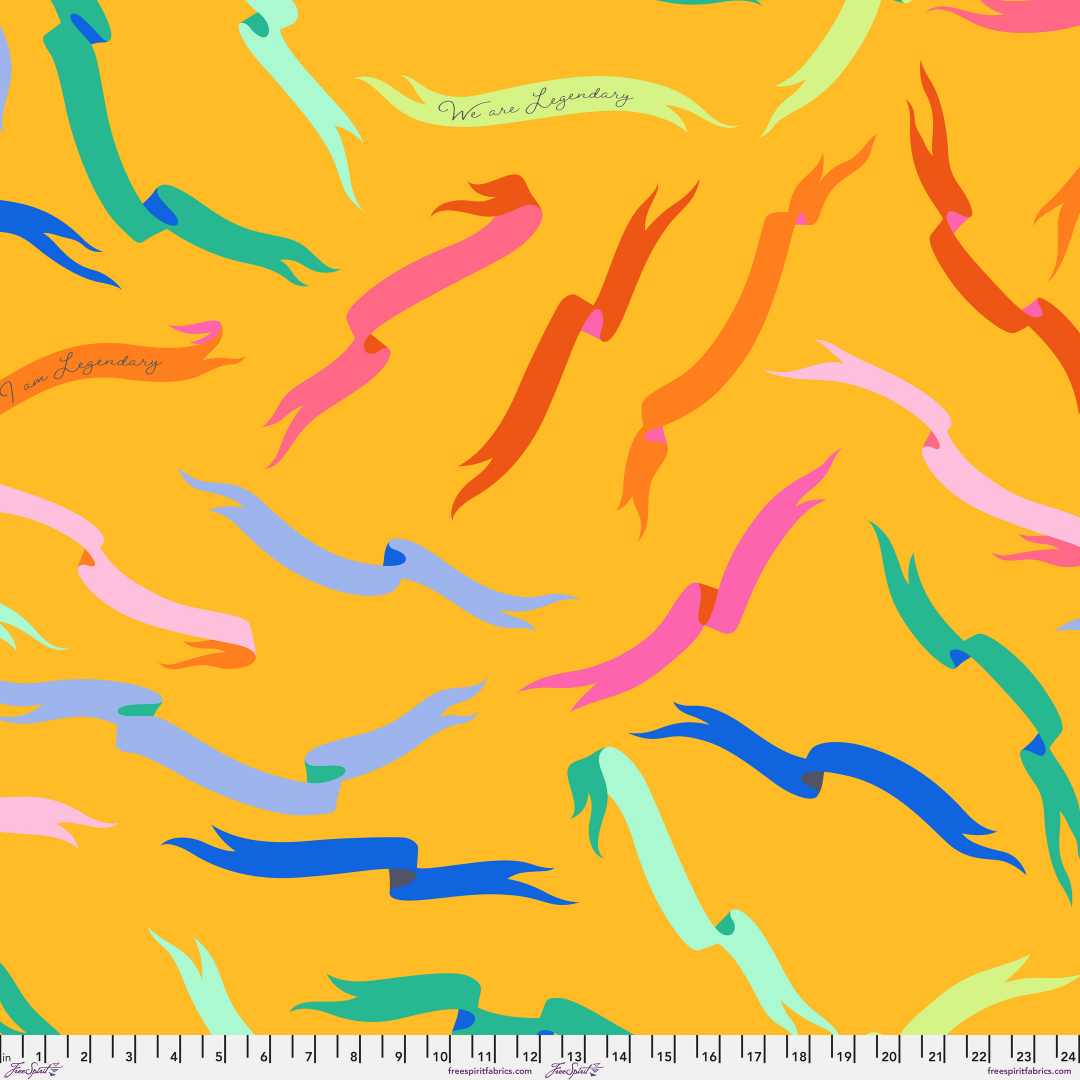 In Case You Forgot in Dandelion - Legendary by Tula Pink - 108" Wide Cotton Sateen Backing {Preorder}
