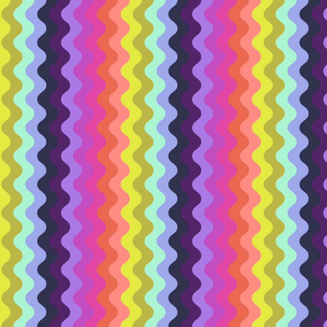 Colorful wavy pattern with vertical stripes in various colors.
