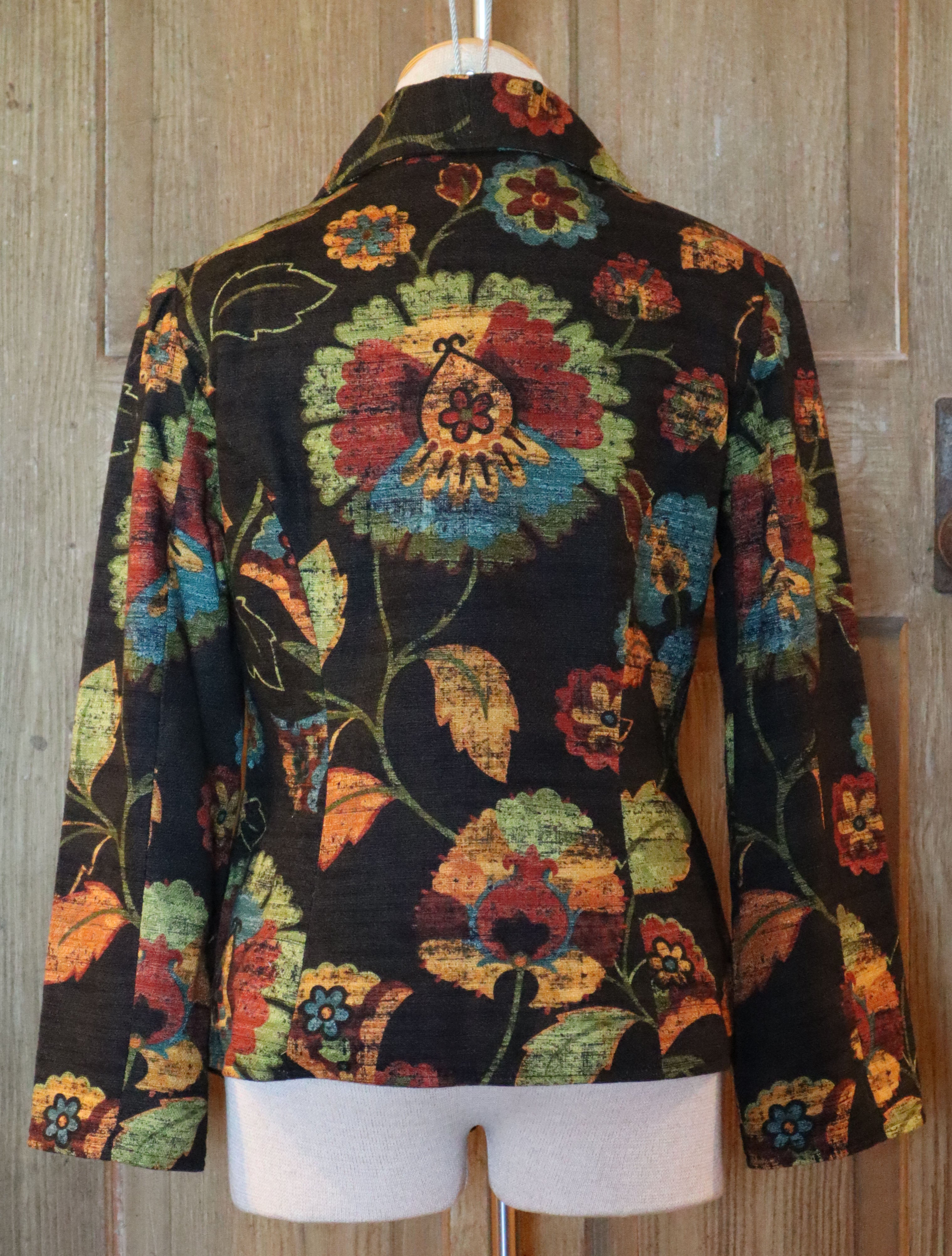 Dramatic Fall Floral Short Jacket - Back