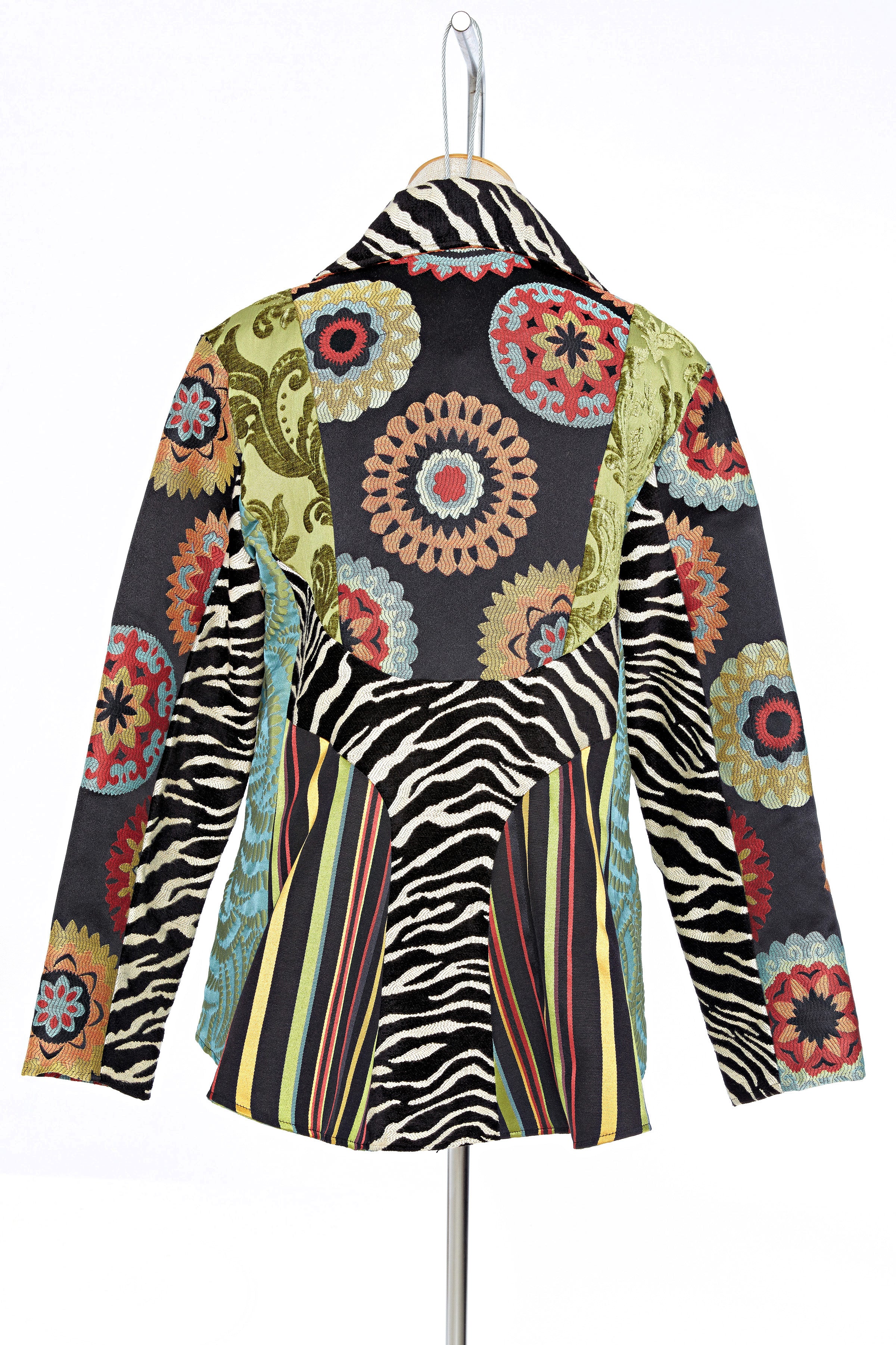 Suzani High Low Patch Jacket - Back